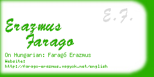 erazmus farago business card